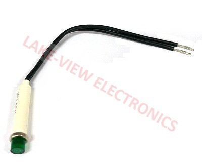 INDICATOR 125V GREEN NEON 6" LEADS PNL MT LIGHT