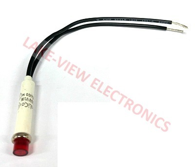 INDICATOR 250V RED NEON 6" LEADS PNL MT LIGHT