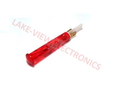 SOLICO 2250-3-00-34310 INDICATOR 125V RED NEON 0.187" Q.C. TABS PNL MT LIGHT