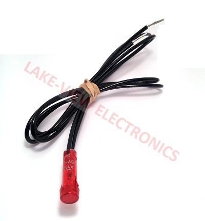 INDICATOR 125V RED NEON 27" LEADS PNL MT LIGTH