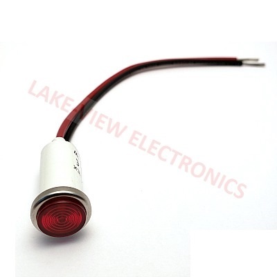 INDICATOR 28V RED LED 6" LEADS PNL MT LIGHT