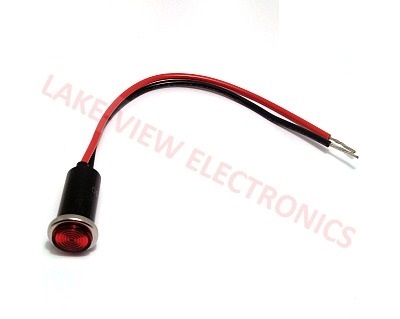 INDICATOR 28V RED LED 6" LEADS PNL MT LIGHT