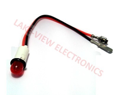 INDICATOR 14V RED LED 6" LEADS PNL MT LIGHT W/TERMINALS