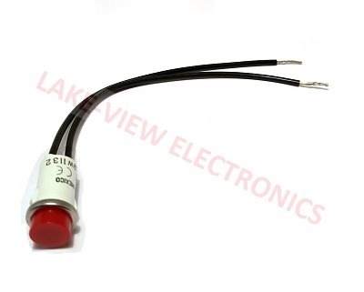 INDICATOR 125V RED NEON 6" LEADS PNL LIGHT