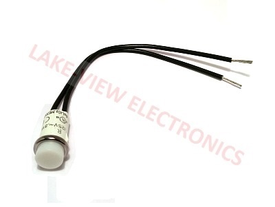 INDICATOR 125V WHITE NEON 6" LEADS PNL LIGHT