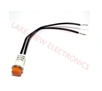 INDICATOR 250V AMBER NEON 6" LEADS PNL LIGHT