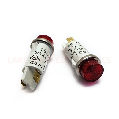 SOLICO 3050-3-11-38610 INDICATOR 125V RED NEON 0.187 Q.C. TABS PNL LIGHT