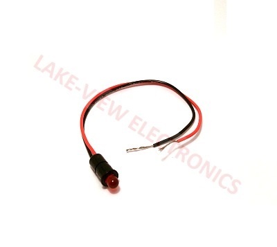 INDICATOR 2V RED LED 6" LEADS