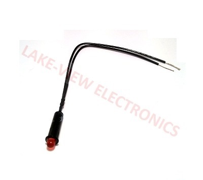 INDICATOR 125V RED LED 6" LEADS