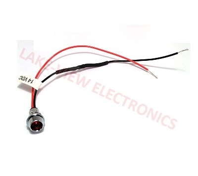 INDICATOR 14V RED LED 6" LEADS