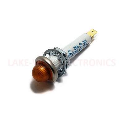 SOLICO 6452-3-11-40520 INDICATOR 250V AMBER NEON PANEL MOUNT .187 TABS