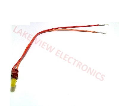 INDICATOR 28V YELLOW LED 6" LEADS