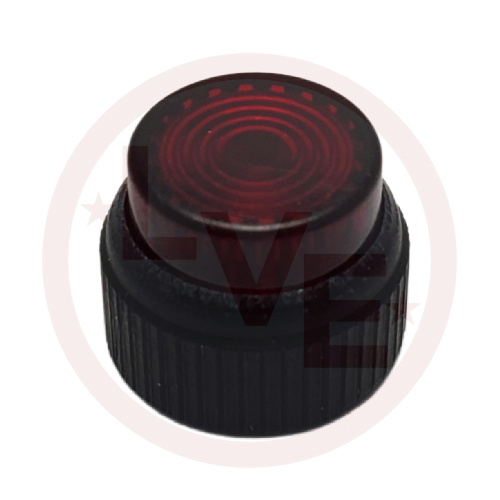 INDICATOR LENS CAP RED ROUND TRANSPARENT