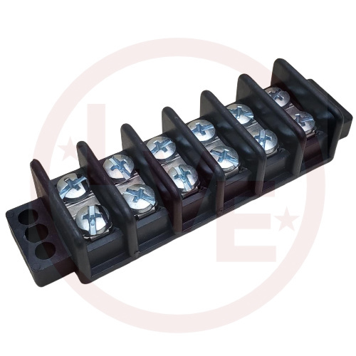 BUSSMANN TB345-06 TERMINAL BLOCK 6 POS .56P DOUBLE ROW