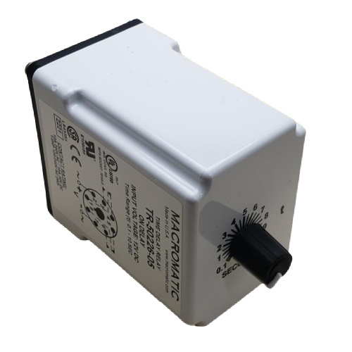 MACROMATIC TR-50226-05 RELAY TIMER 12VDC 10A DPDT ON-DELAY 0.1-10 SEC 8 PIN OCTAL PLUG