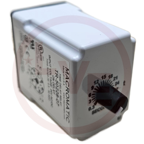 MACROMATIC TR-50228-07 RELAY TIMER 24V 10A SPST 3-30 SEC ON DELAY 8-PIN OCTAL PLUG