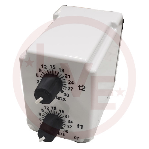 RELAY TIMER 120VAC/DC 10A DPDT OFF DELAY 0.3-30 SEC 8 PIN OCTAL PLUG