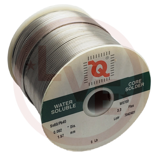 QUALITEK WS700-SN60-062E-5LB SOLDER SN60/PB40 .062DIA 3.3% FLUX CORE 5LB SPOOL