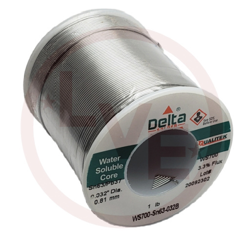 QUALITEK WS700-SN63-032B-1LB SOLDER SN63/PB37 .032DIA 3.3% FLUX CORE 1LB SPOOL