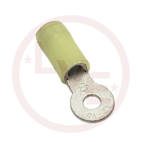 BURNDY YAES10N11 TERMINAL RING 12-10 AWG #6 STUD YELLOW NYLON