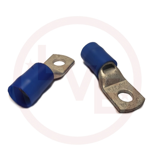 BURNDY YAEV25L TERMINAL RING 1/0 AWG 3/8" STUD BLUE NYLON