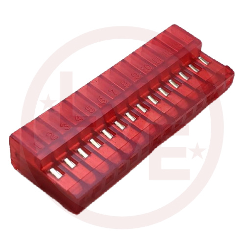 AMP 1-640440-4 CONNECTOR HEADER RECEPTACLE 14 POS MTA .100"P RED
