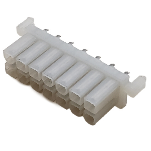 MOLEX 15-24-7140 CONNECTOR HEADER 14 POS MINI-FIT VERTICAL HEADER DUAL ROW,  W/SNAP IN PLASTIC PEGS