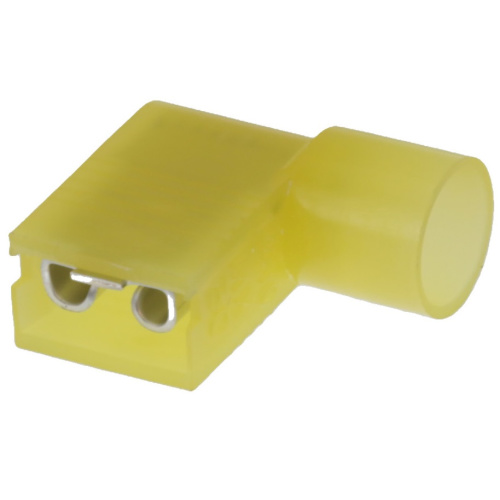 TERMINAL QDC FEMALE FLAG 12-10 AWG .250X.032 FULLY INSULATED YELLOW NYLON TAPE AND REEL