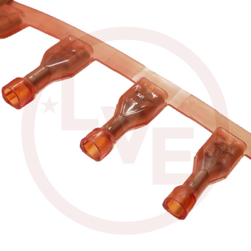 TERMINAL QDC FEMALE 22-18 AWG .187 X .020 FIT RED NYLON TAPE &amp; REEL