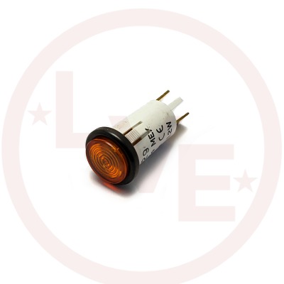 INDICATOR 28V ORANGE INCANDESCENT .250" TABS CYLINDER RINGS