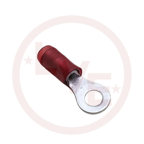 TERMINAL RING 22-16 AWG #6 STUD INSULATED RED NYLON