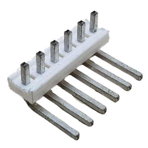 CONNECTOR HEADER 6 POS RIGHT ANGLE .156"P NATURAL