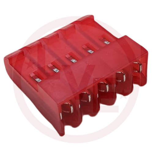 TERMINAL HEADER 5 POS RECEPTACLE 18 AWG .156"P MTA-156 RED