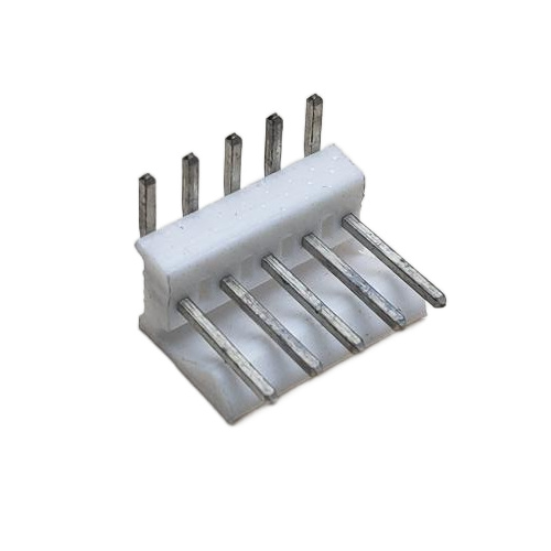 CONNECTOR HEADER 5 POS MALE VERTICAL RIGHT ANGLE THROUGH HOLE .100"P TIN NATURAL
