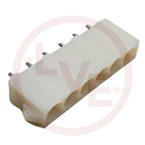 AMP 641832-1 CONNECTOR HEADE 6 POS MALE THROUGH HOLE VERTICAL .250"P TIN WHITE