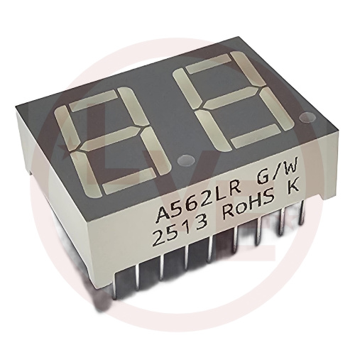LED DISPLAY 2 POSITION RED .56" 7-SEGMENT 18 DIP