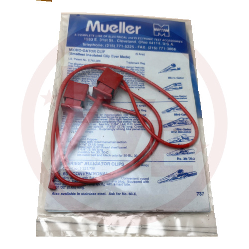 TEST LEAD MINI HOOK TO MINI HOOK 24" RED