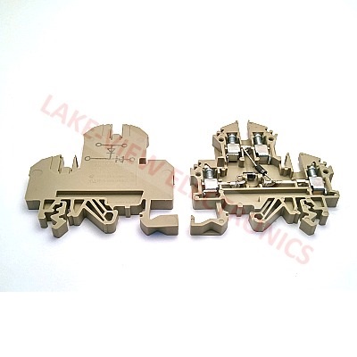 CONTA CLIP 2321.2 TERMINAL BLOCK 4POS TS32/35 W/TWO DIODES DIN RAIL MOUNT BEIGE