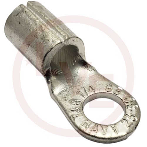 ABB E71 TERMINAL RING 6 AWG 1/4" STUD NON-INSULATED TIN PLATED