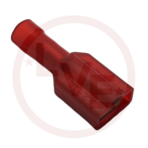 TERMINAL QDC FEMALE 22-18 AWG .250 X .032 FULLY INSULATED RED TIN PLATED