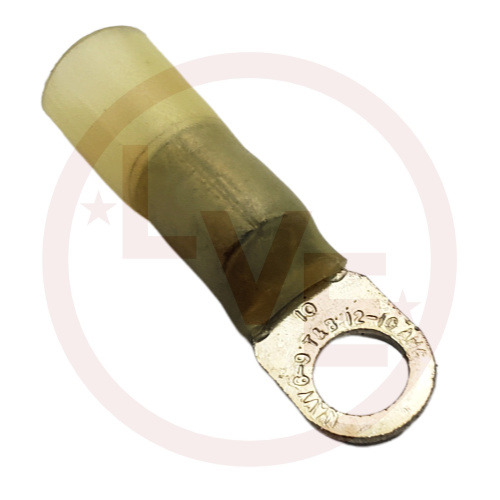 T&B RCS10-10X TERMINAL HEAT-SHRINKABLE RING 12-10 AWG #10 STUD INSULATED YELLOW TIN PLATED