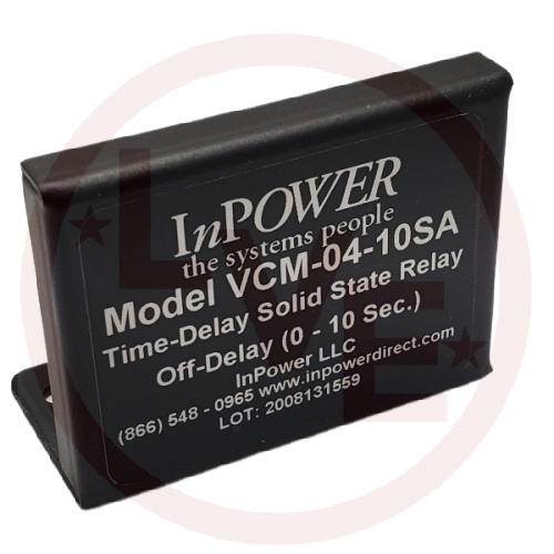 INPOWER VCM-04-10SA RELAY TIME DELAY SOLID STATE 12VDC 15A 0-10 SEC OFF-DELAY