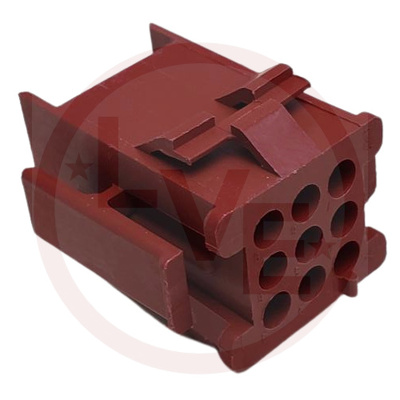 CONNECTOR 9 POS RECPTACLE HSG .165"P RED