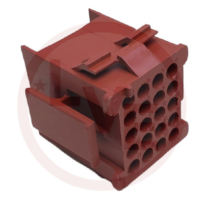 CONNECTOR RECEPTACLE 20 POS HOUSING .165" P RED