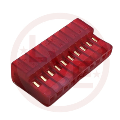 AMP 1-641237-0 CONNECTOR HEADER 10 POS MTA IDC .100"P RED