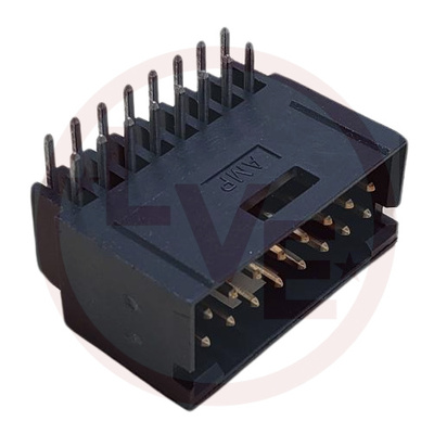 AMP 102617-6 CONNECTOR HEADER 16 POS RIGHT ANGLE VERT .100"P 15AU BLACK