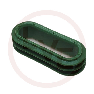 CONNECTOR SEAL FOR 4 POS CONNECTORS, SILICONE GREEN