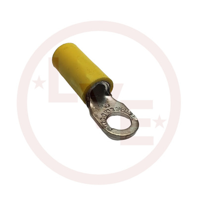 TERMINAL RING 12-10 AWG #10 STUD YELLOW PVC