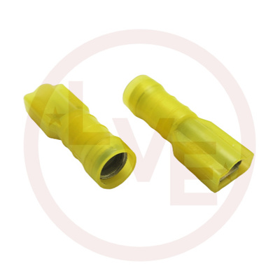 TERMINAL QDC FEMALE FULLY INSULATED 12-10 AWG .250X.032 YELLOW NYLON