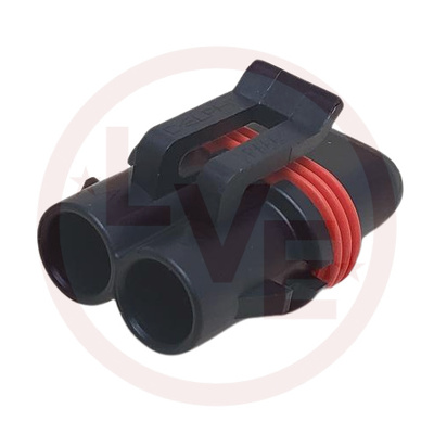 CONNECTOR 2 POS FEMALE M/P ASM BLACK